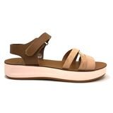 Pretty Soft Παιδικά Δερμάτινα Πέδιλα 1540-NEW NUDE/SNAKE - ΚΑΦΕ/NUDE