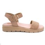 ABY shoes Παιδικά Δερμάτινα Ανατομικά Πέδιλα ABY665-NUDE/ΜΠΡΟΝΖΕ