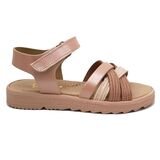 Ricco Mondo Παιδικά Δερμάτινα Ανατομικά Πέδιλα A30312V1 - ΧΑΛΚΟΣ SATINE