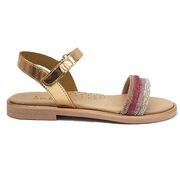 SALTY Παιδικά Δερμάτινα Ανατομικά Πέδιλα SK26-64-ΜΟΥΛΤΙ - ΜΠΡΟΝΖΕ/ΠΟΛΥΧΡΩΜΑ ΛΟΥΡΑΚΙΑ