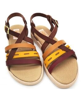 ABY Shoes Aby181-καφέ/πολύχρωμο