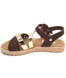 ABY Shoes Aby186-καφέ/μπρονζέ