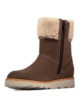 Clarks Crown Loop K walnut suede 26162081 - ΚΑΦΕ