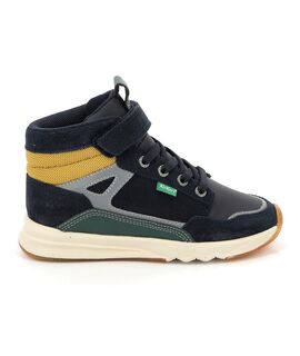 Kickers Kikafar marine vert jaune 910850-30-103 - ΜΠΛΕ ΣΚΟΥΡΟ