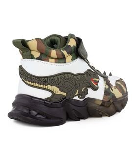 BULL BOYS T-REX MID DNAL2201-AA68 BIANCO VERDE - ΛΕΥΚΟ-ΧΑΚΙ