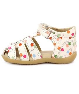 Kickers Δερμάτινα Ανατομικά Παπουτσοπέδιλα 895397-10-33 Bigflo-2 blanc rouge - ΛΕΥΚΟ