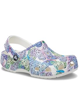 CROCS Παιδικά Σαμπό Θαλάσσης Classic Butterfy Clog 208297-94S white/multi - ΠΟΛΥΧΡΩΜΟ