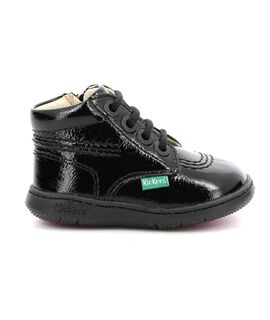 Kickers Παιδικά Δερμάτινα Ανατομικά Μποτάκια Kickbillista noir vernis 947591-10-83 - ΜΑΥΡΟ