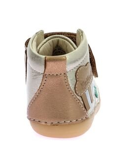 Kickers Παιδικά Δερμάτινα Ανατομικά Μποτάκια PRE-WALK Sabio beige nuage 961547-10-113 - ΜΠΕΖ/ΧΡΥΣΟ