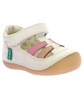 Kickers Δερμάτινα Ανατομικά Παπουτσοπέδιλα Pre-Walk Sushy blanc casse rose or 1201852-10-0-33 - ΛΕΥΚΟ