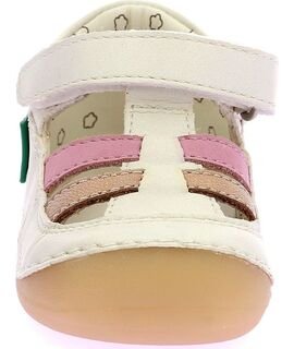 Kickers Δερμάτινα Ανατομικά Παπουτσοπέδιλα Pre-Walk Sushy blanc casse rose or 1201852-10-0-33 - ΛΕΥΚΟ