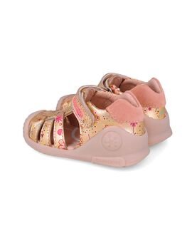 Biomecanics Παιδικά Δερμάτινα Ανατομικά Παπουτσοπέδιλα 252103-A665-MONROBIA - ΧΡΥΣΟ