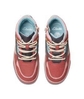 Clarks Παιδικά Δερμάτινα Sneakers High Oslo Hiker K. pink combi 26179057 - ΡΟΖ/ΣΑΠΙΟ ΜΗΛΟ