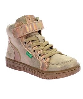 Kickers Παιδικά Μποτάκια Sneakers High Lolastic beige champagne 972720-30-113 - ΜΠΕΖ/ΧΡΥΣΟ