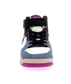 Kickers Παιδικά Ανατομικά Sneakers High Kickado bleu blanc violet 972790-30-53 - ΠΟΛΥΧΡΩΜΟ