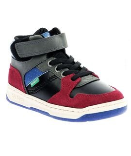 Kickers Παιδικά Ανατομικά Sneakers High Kickado noir bordeaux bleu 972790-30-83 - ΜΑΥΡΟ