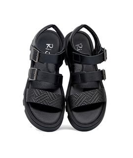 Ricco Mondo Παιδικά Δερμάτινα Ανατομικά Πέδιλα T30279T2 - ΜΑΥΡΟ