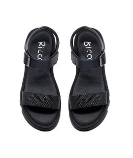 Ricco Mondo Παιδικά Δερμάτινα Ανατομικά Πέδιλα T30284T2 - ΜΑΥΡΟ