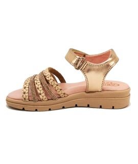 ABY shoes Παιδικά Δερμάτινα Ανατομικά Πέδιλα ABY560-ΜΠΡΟΝΖΕ - ΧΑΛΚΙΝΟ