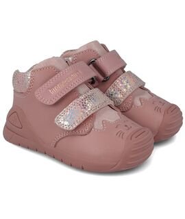 Biomecanics Παιδικά Ανατομικά Δερμάτινα Μποτάκια 251109-B159-KISS - ΡΟΖ/ΣΑΠΙΟ ΜΗΛΟ