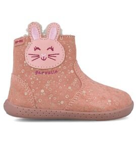 Garvalin Παιδικά Ανατομικά Δερμάτινα Μποτάκια 251302-B626-WOOD - ΡΟΖ/NUDE