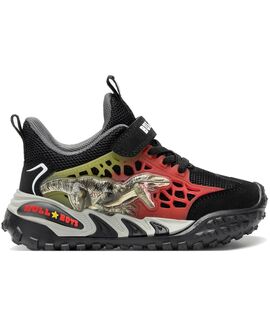BULL BOYS Παιδικά Sneakers με ΦΩΤΑΚΙΑ DNAL5152-NE01 VELOCIRAPTOR NERO - ΜΑΥΡΟ