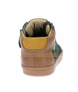 Kickers Παιδικά Δερμάτινα Ανατομικά Μποτάκια Kick Weby vert fonce camel 1223500-10-62 - ΠΡΑΣΙΝΟ
