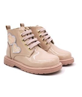 SALTY Παιδικά Δερμάτινα Ανατομικά Μποτάκια Αρβυλάκια KW25-553-NUDE ΛΟΥΣΤΡΙΝΙ