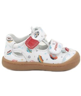 PRIMIGI Παιδικά Ανατομικά Δερμάτινα Παπουτσοπέδιλα 1400122 bianco/multicolor - ΛΕΥΚΟ/ΠΟΛΥΧΡΩΜΟ