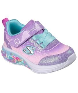 SKECHERS Παιδικά Sneakers με ΦΩΤΑΚΙΑ Lil Mermaid velcro lights 303061N-LVMT - ΠΟΛΥΧΡΩΜΟ
