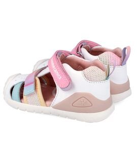 Biomecanics Παιδικά Ανατομικά Δερμάτινα Παπουτσοπέδιλα 262111-C310-BLANCO Y MULTICOLOR- ΛΕΥΚΟ/ΠΟΛΥΧΡΩΜΟ