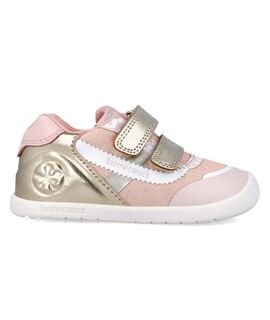 Biomecanics Παιδικά Ανατομικά Δερμάτινα Sneakers 262157-A878-PLATINO Y COTTON - ΡΟΖ/ΧΡΥΣΟ