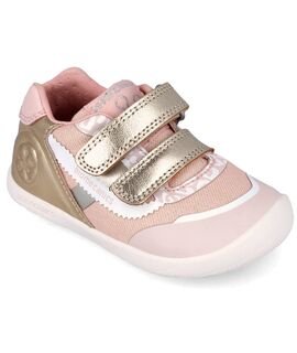 Biomecanics Παιδικά Ανατομικά Δερμάτινα Sneakers 262157-A878-PLATINO Y COTTON - ΡΟΖ/ΧΡΥΣΟ