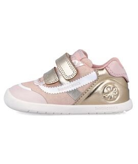 Biomecanics Παιδικά Ανατομικά Δερμάτινα Sneakers 262157-A878-PLATINO Y COTTON - ΡΟΖ/ΧΡΥΣΟ