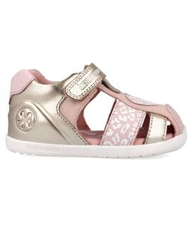 Biomecanics Παιδικά Ανατομικά Δερμάτινα Παπουτσοπέδιλα 262161-A878-PLATINO Y COTTON - ΡΟΖ/ΧΡΥΣΟ