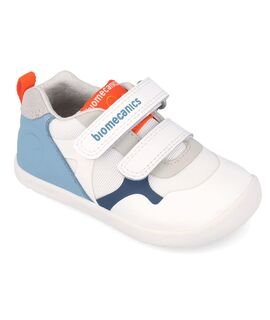 Biomecanics Παιδικά Ανατομικά Δερμάτινα Sneakers 262165-B057-BLANCO Y AZUL - ΛΕΥΚΟ