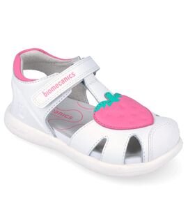 Biomecanics Παιδικά Ανατομικά Δερμάτινα Παπουτσοπέδιλα 262201-A050-BLANCO - ΛΕΥΚΟ