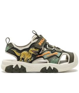 BULL BOYS Παιδικά Παπουτσοπέδιλα με ΗΧΟ  T-REX VERDE DNCR5190-VE42 - ΧΑΚΙ