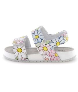 Naturino Παιδικά Δερμάτινα Ανατομικά Πέδιλα Salny. calf pr. maxi flo white - ΛΕΥΚΟ