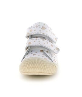 Naturino Παιδικά Δερμάτινα Ανατομικά Μποτάκια Cocoon VL calf pr. hearts dots white-platinum - ΛΕΥΚΟ