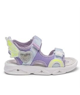 Alegria Παιδικά Sport Πέδιλα με ΦΩΤΑΚΙΑ 122936-LILA - ΜΩΒ/ΛΙΛΑ