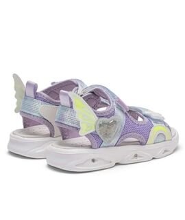 Alegria Παιδικά Sport Πέδιλα με ΦΩΤΑΚΙΑ 122936-LILA - ΜΩΒ/ΛΙΛΑ