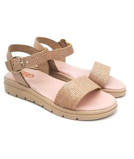 ABY shoes Παιδικά Δερμάτινα Ανατομικά Πέδιλα ABY665-NUDE/ΜΠΡΟΝΖΕ