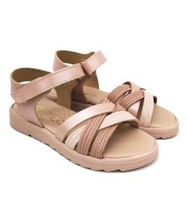 Ricco Mondo Παιδικά Δερμάτινα Ανατομικά Πέδιλα A30312V1 - ΧΑΛΚΟΣ SATINE