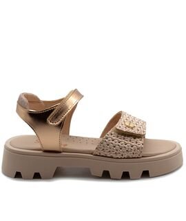 SALTY Παιδικά Δερμάτινα Ανατομικά Πέδιλα SK26-44-ΧΑΛΚΟΣ ΜΑΤ