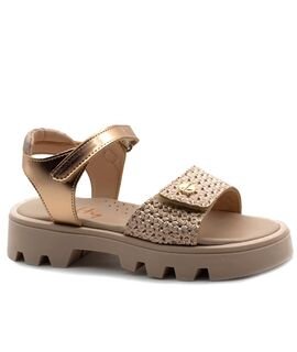 SALTY Παιδικά Δερμάτινα Ανατομικά Πέδιλα SK26-44-ΧΑΛΚΟΣ ΜΑΤ