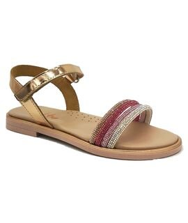 SALTY Παιδικά Δερμάτινα Ανατομικά Πέδιλα SK26-64-ΜΟΥΛΤΙ - ΜΠΡΟΝΖΕ/ΠΟΛΥΧΡΩΜΑ ΛΟΥΡΑΚΙΑ