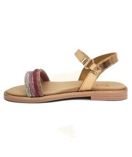 SALTY Παιδικά Δερμάτινα Ανατομικά Πέδιλα SK26-64-ΜΟΥΛΤΙ - ΜΠΡΟΝΖΕ/ΠΟΛΥΧΡΩΜΑ ΛΟΥΡΑΚΙΑ