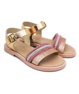 Ricco Mondo Παιδικά Δερμάτινα Ανατομικά Πέδιλα T30307P4 - ΧΑΛΚΟΣ CLASIC