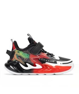 BULL BOYS Παιδικά Sneakers με ΦΩΤΑΚΙΑ DNAL5266-NE01 T-REX NERO - ΜΑΥΡΟ